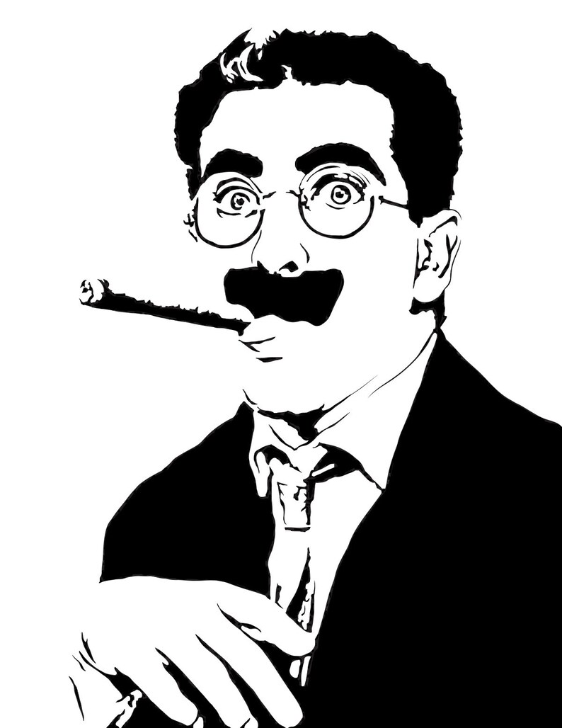 Groucho Marx Art Print Illustration of the Vaudeville Comedy Etsy