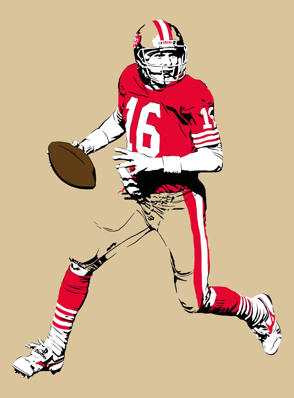 Joe Montana Art Print Impresionante Ilustración del | Etsy