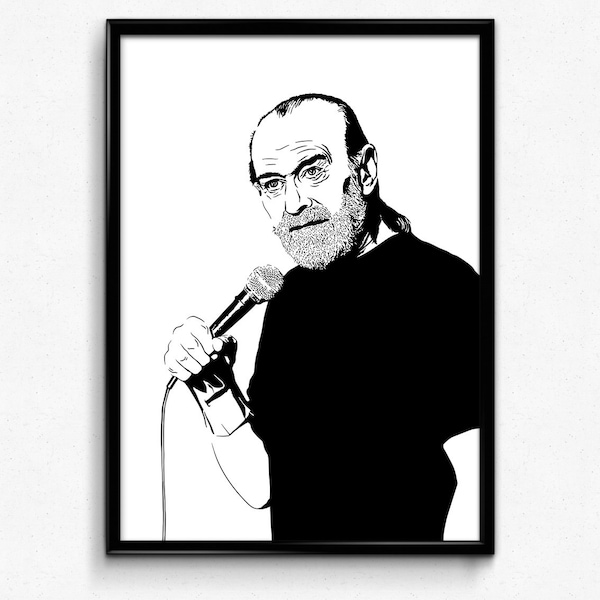 George Carlin Art Print - Original Illustration des Stand Up Comedians // Comedy Liebhaber Geschenk // Seven Dirty Words // Dogma // Bill & Ted