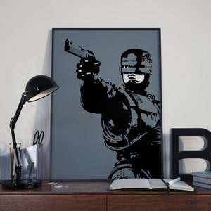 Robocop Art Print - Illustration of New Detroit&#39;s Finest Police Officer // gifts for him // Paul Verhoven film // 80s action film