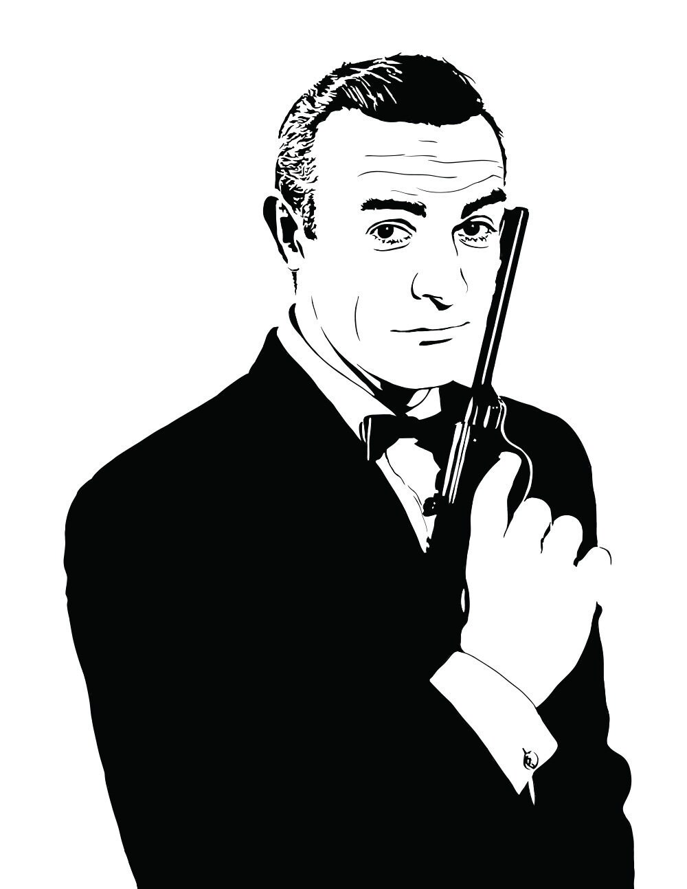 Sean Connery as James Bond Art Print Illustration of Suavest | Etsy