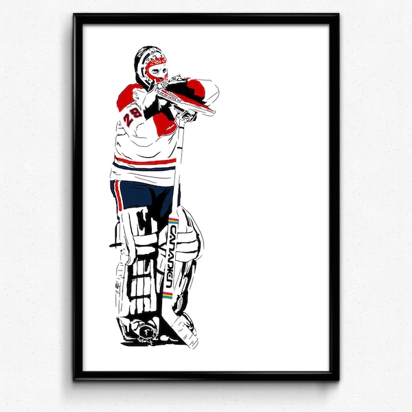 Ken Dryden Art Print - Original Illustration of the Legendary Goalie  // canadiens fans // hockey gift // gifts for him // the game