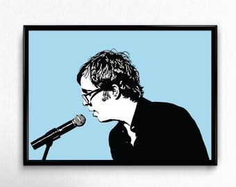 Ben Folds Art Print - Awesome Illustration of the American Singer, Songwriter, and Lyricists // music fan gift  // indie rock poster