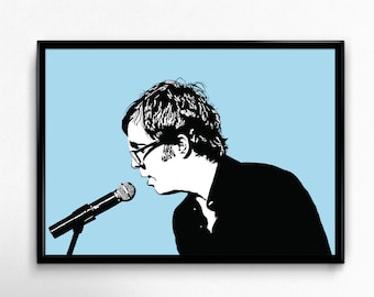 Ben Folds Art Print - Awesome Illustration of the American Singer, Songwriter, and Lyricists // music fan gift  // indie rock poster