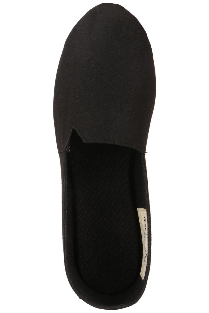 Black Handcrafted Vegan Slip-On Summer Flat Shoes by Funky Kalakar