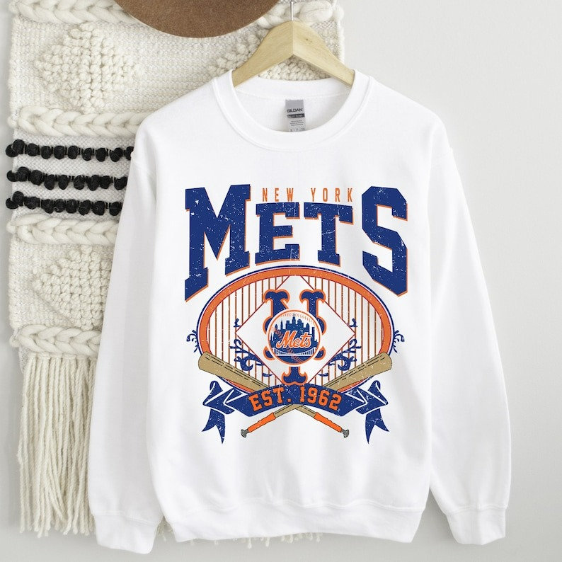 Girls Youth White New York Mets Ball Striped T-Shirt