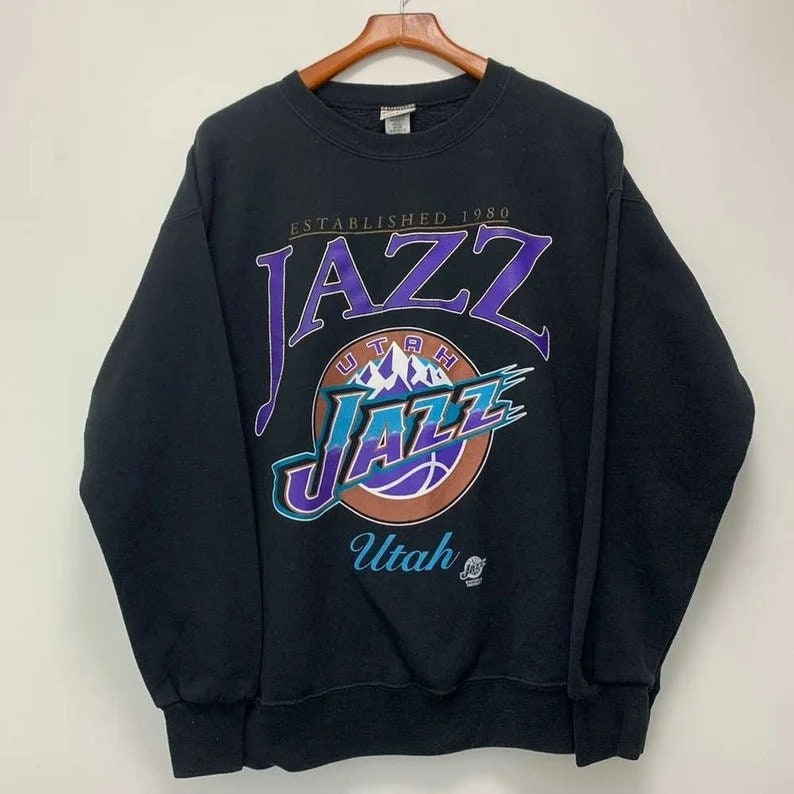 New Era Women's Utah Jazz Black Logo Long Sleeve Shirt, XL