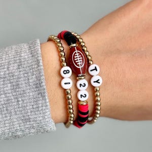 Sports Bracelets Beaded Sports Mom Jewelry Red and Black Sports Bracelets