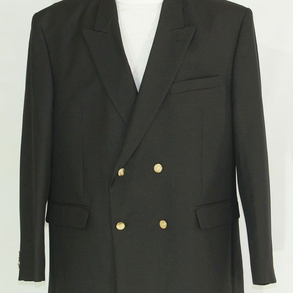 vintage black double breasted blazer  >>> M