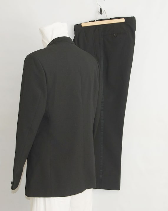 Men's Classic black wool tuxedo  2- piece suit, S… - image 5