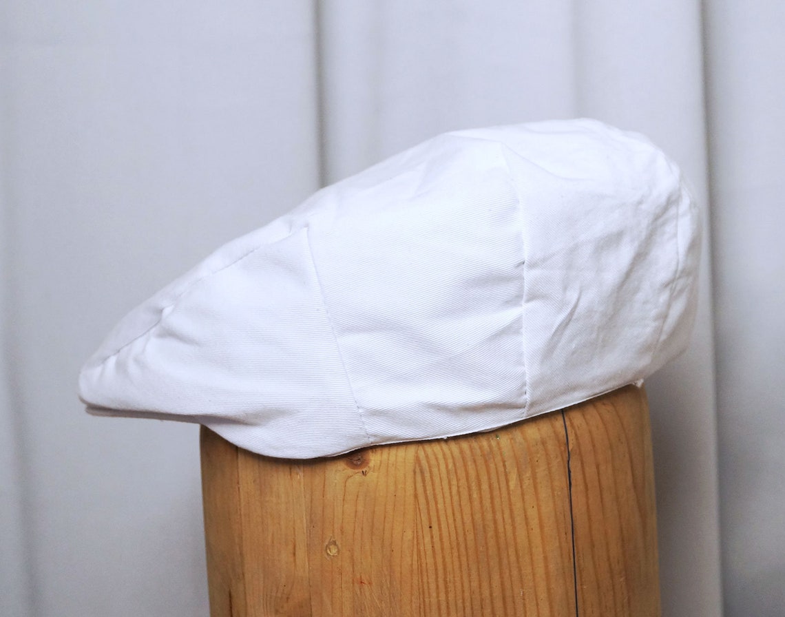 Two Classic white flat Caps. 100 cotton size 58cm and 59cm Etsy