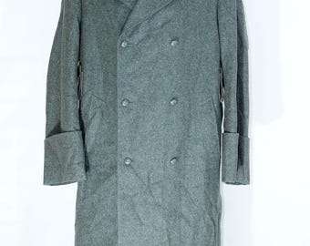 Swiss Army Military Vintage 60s 70s Double Breasted Wool Trench