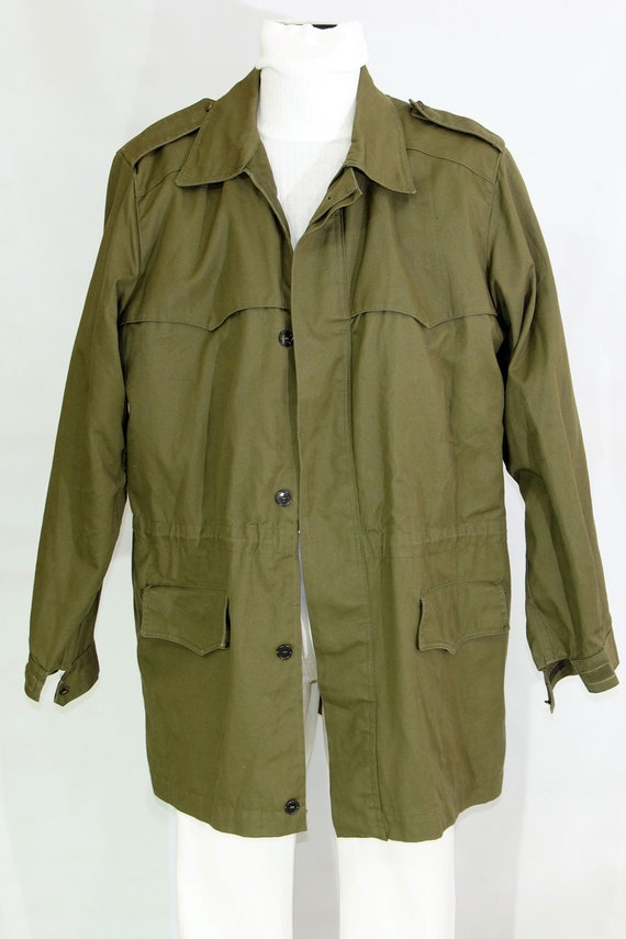 Vintage Army Field Khaki Jacket Unisex 100% Cotton Button