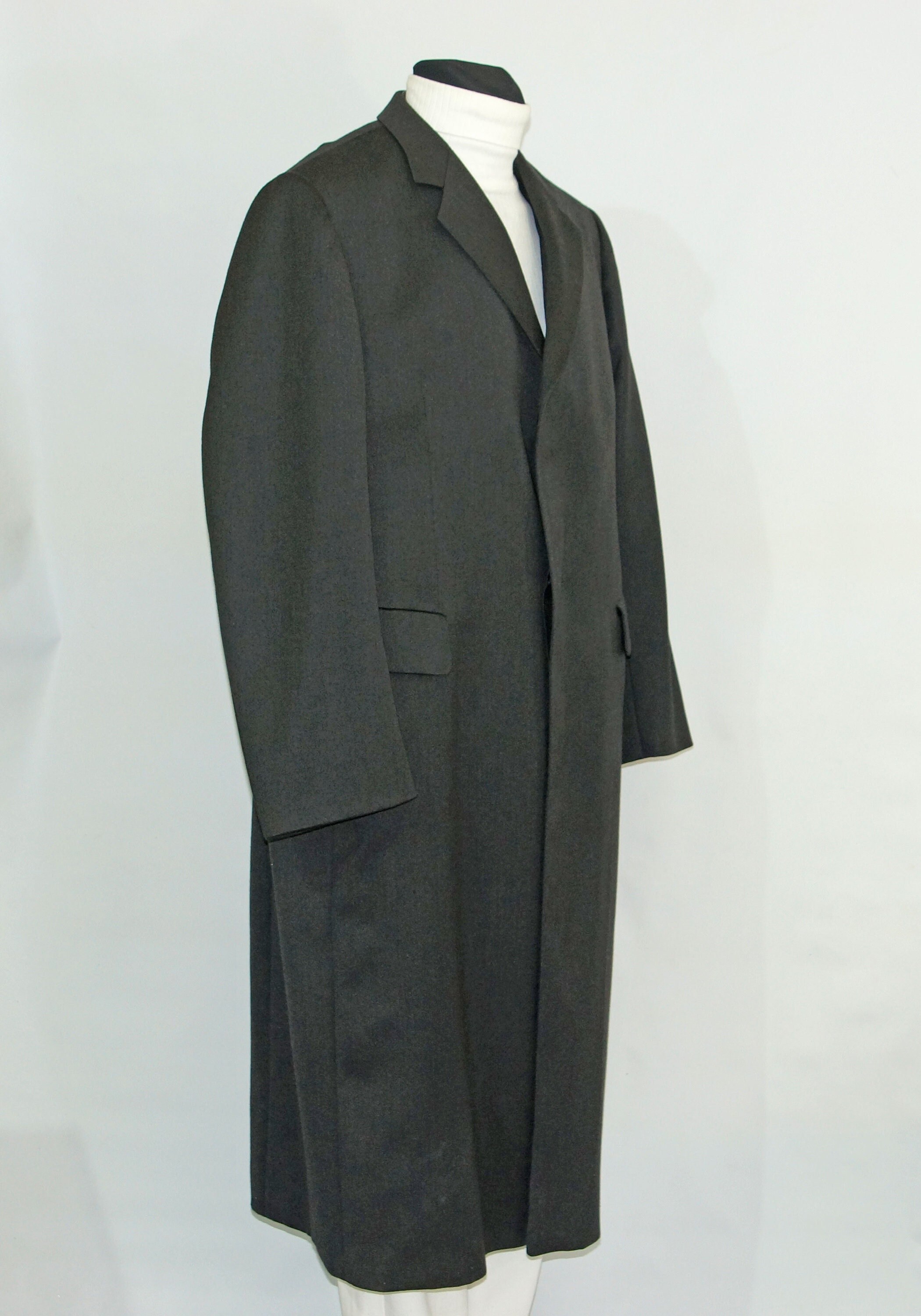 Vintage Men's Long Dark Gray Wool Coat . Big Size - Etsy Canada