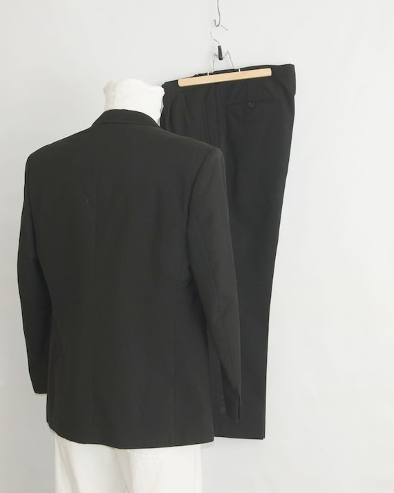 Men's Classic black wool tuxedo  2- piece suit, S… - image 4