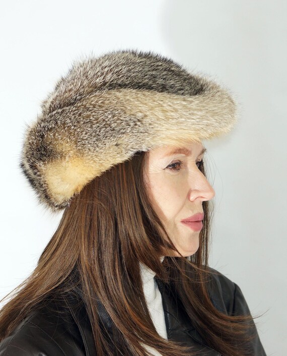 Vintage Rabbit Fur Hat, Gray Winter Hat (55cm ) - Etsy Israel display picture 2