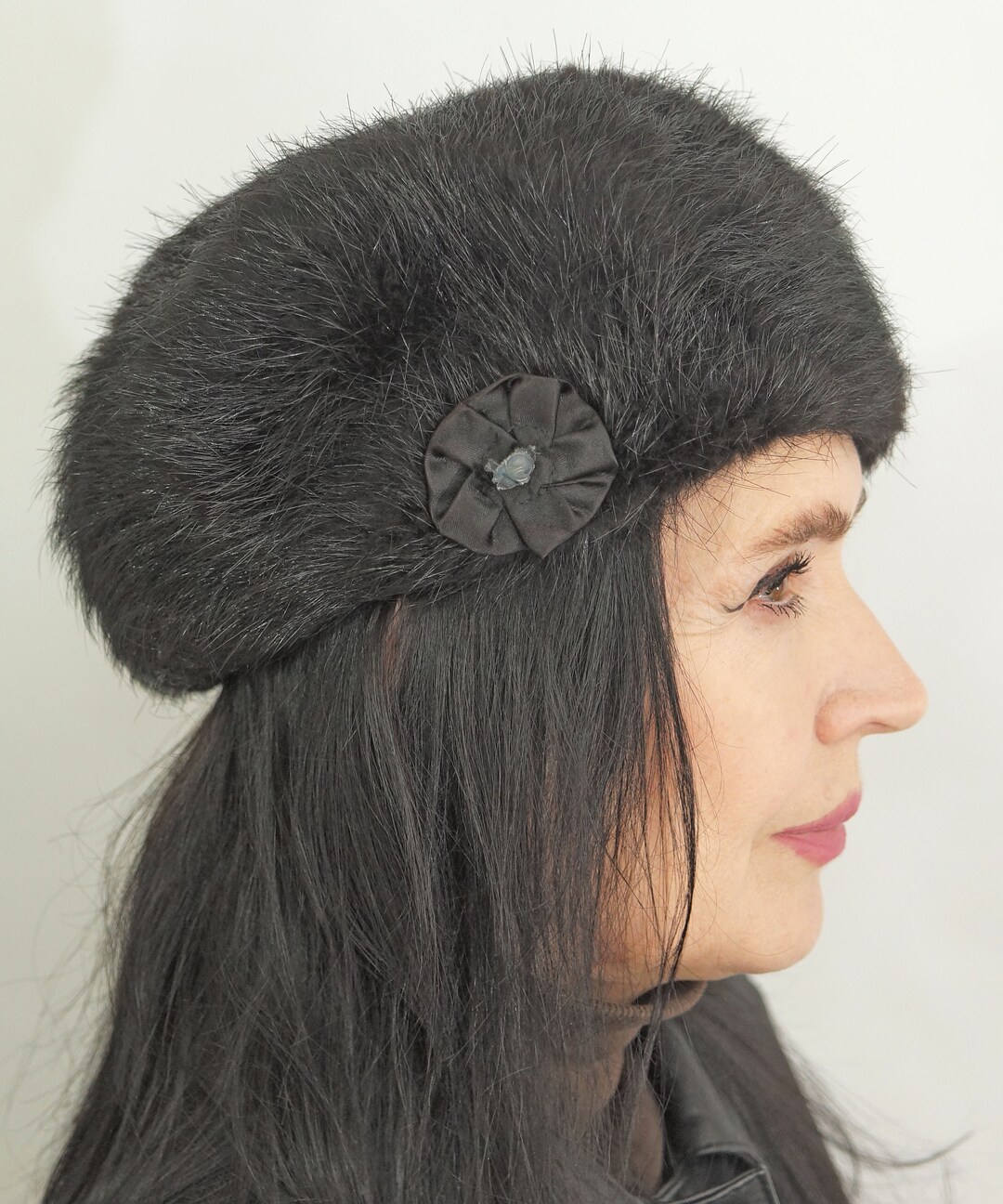 Woman\'s Beaver Fur Hat Black/ Brown. Sz: L-XL 60cm Circumference. finka_beaverbl_2016_w_kossi_1_  main image 3