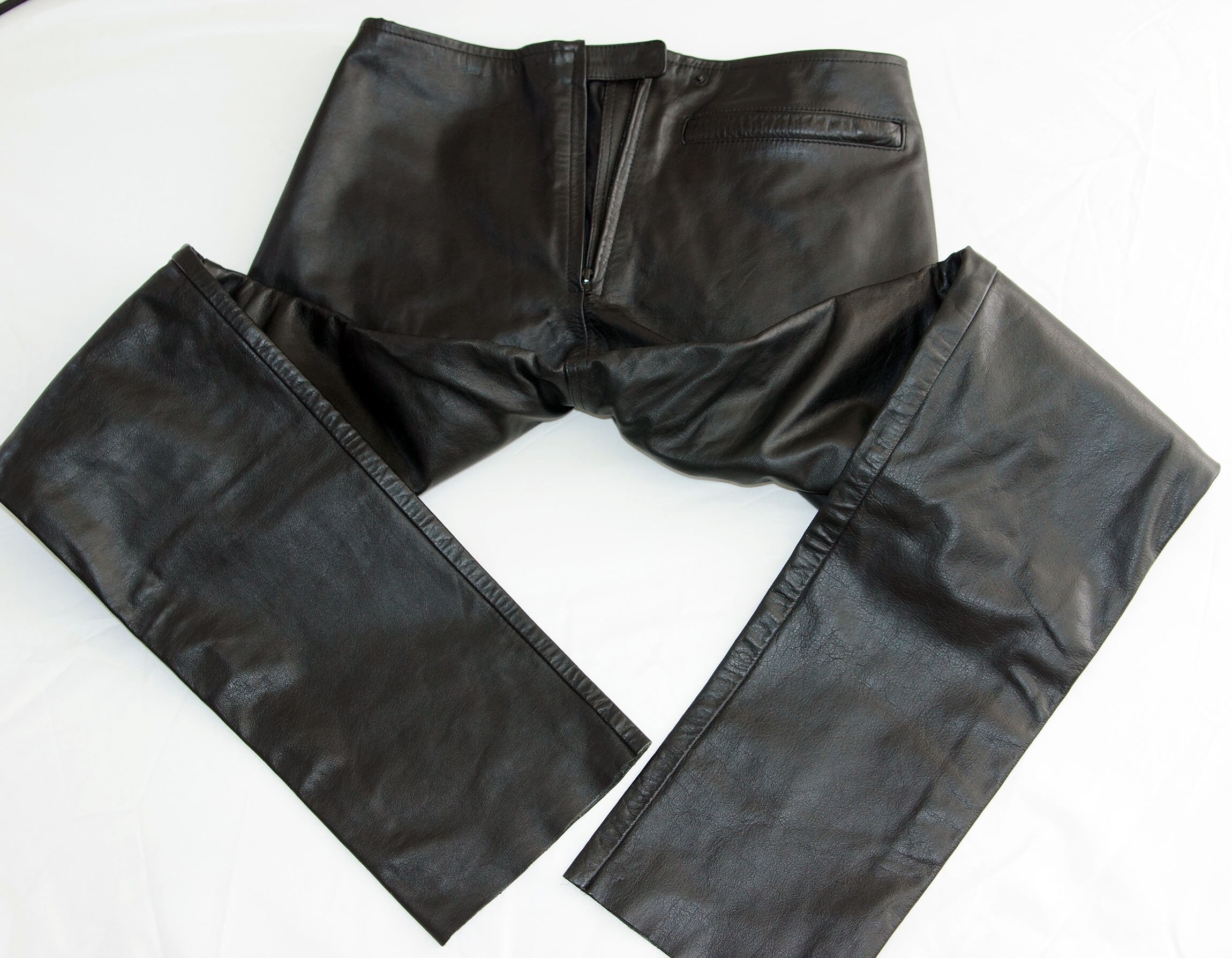 Vintage Black Real Leather Pants, Leather Trousers Rocker Vintage Black Real Leather Pants, Leather Trousers Rocker