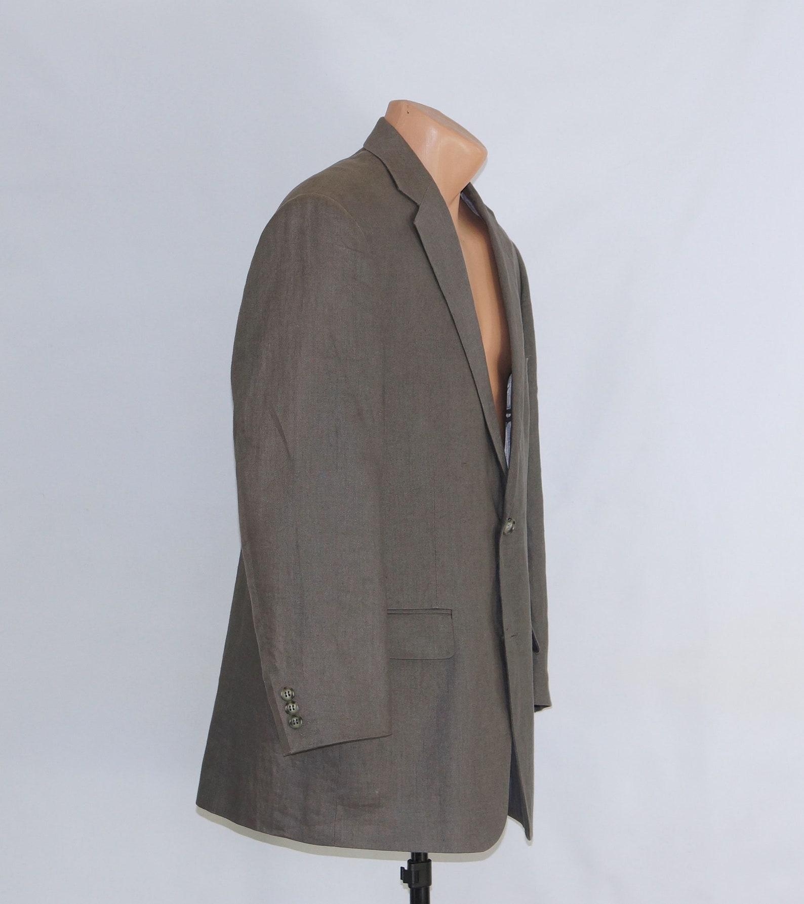 MEN'S Pure Linen Gray Jacket Vintage Style Linen Button Down Blazer. Etsy