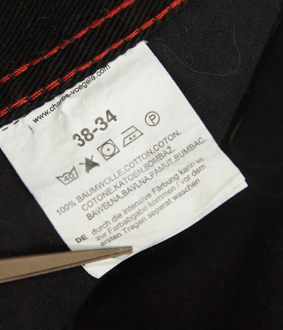 Unique Pair of Black Jeans W 38 L 34 Unisex Zip Jeans Denim