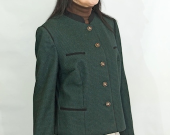 80s Boiled Wool Jacket, Austrian Wool Cardigan, Oktoberfest