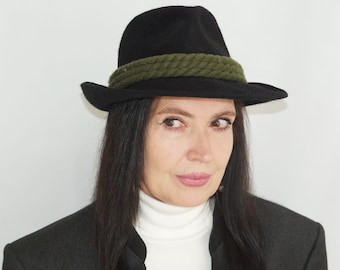 Vintage  Austrian Wool Fedora  Tyrol Felt Hat, size 55