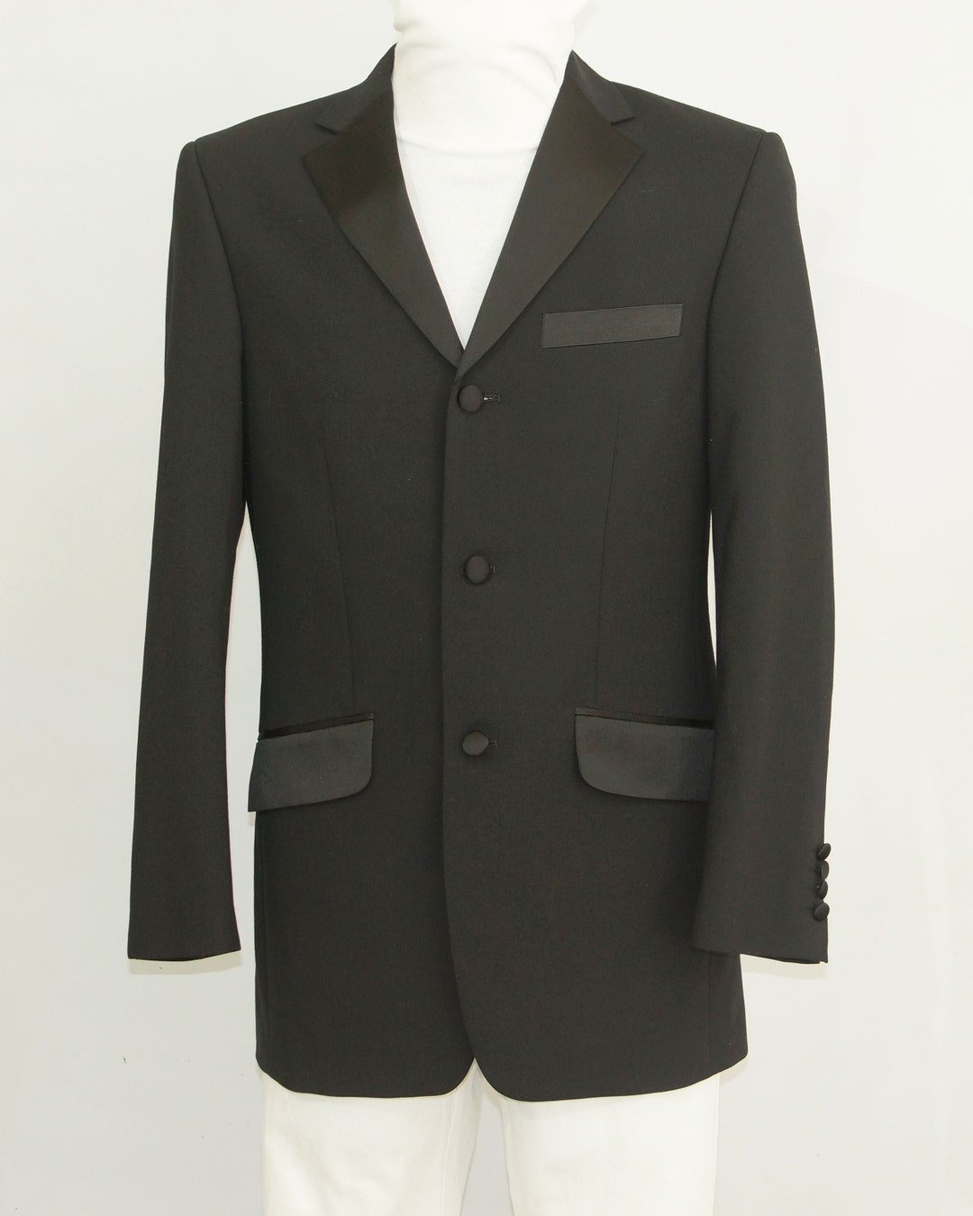 20386 Black Patterned Tuxedo For Men