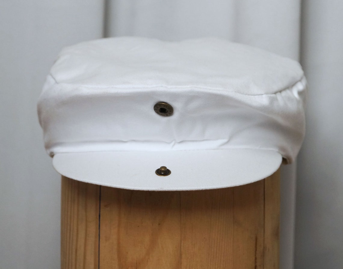 Two Classic white flat Caps. 100 cotton size 58cm and 59cm Etsy