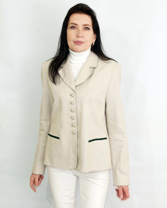 Unique Cotton Tyrolean Jacket Austrian Women's Jacket