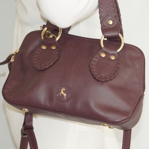 Damen Maroon Lederhandtasche Crossbody Schultertasche