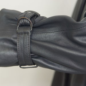 Grey Leather Coat - LARGE