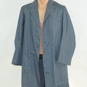 Gray Work Coat, unisex CHORE  Cotton Workers Jacket Long  Lightweight Jacket for Gardening. marked size 44 DE