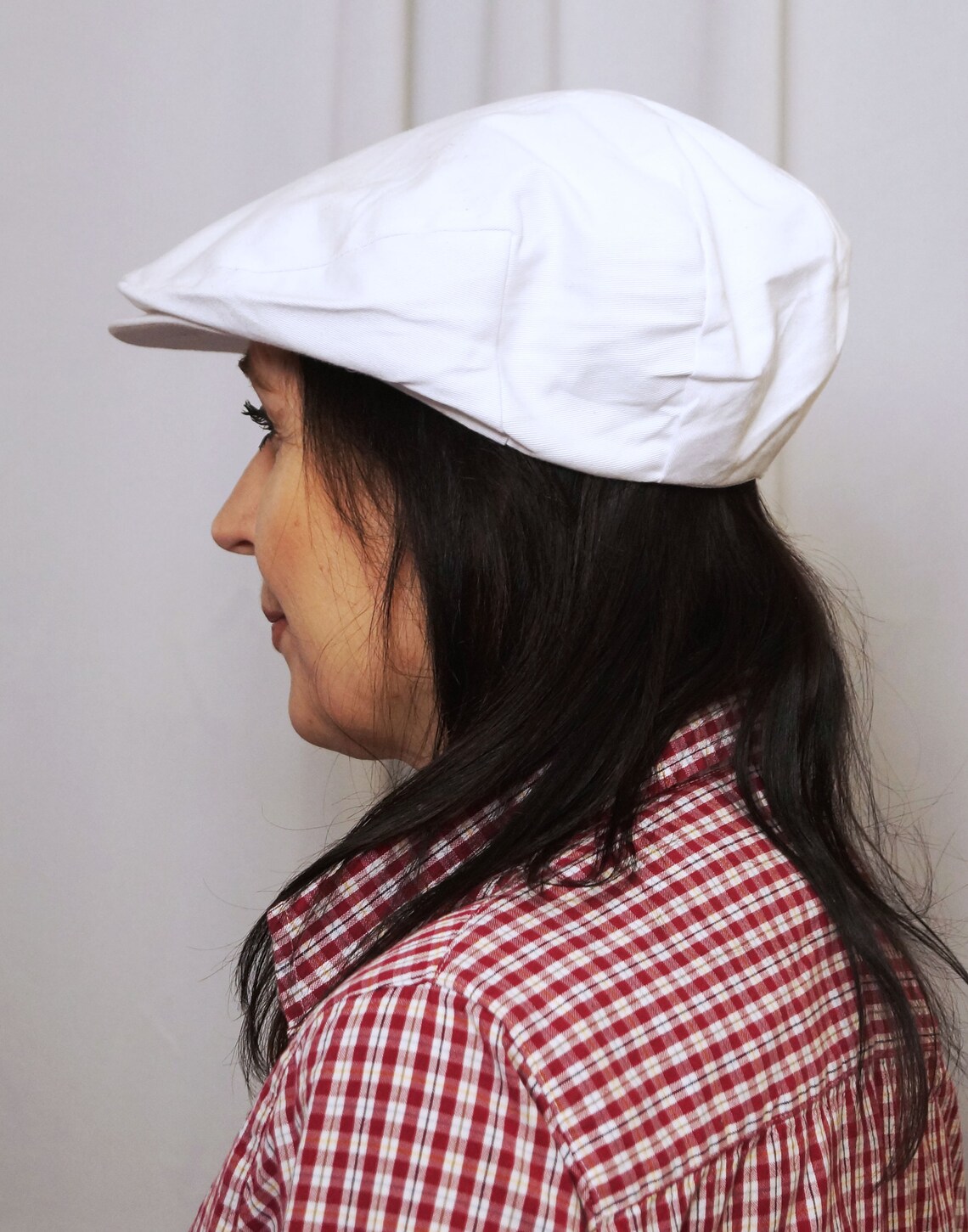 Two Classic white flat Caps. 100 cotton size 58cm and 59cm Etsy