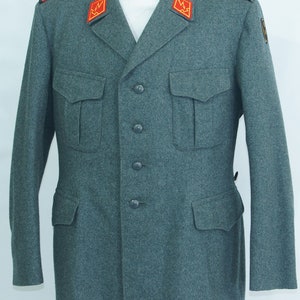 Swiss Army Military Jacket Uniform Gray Wool Blend Trench