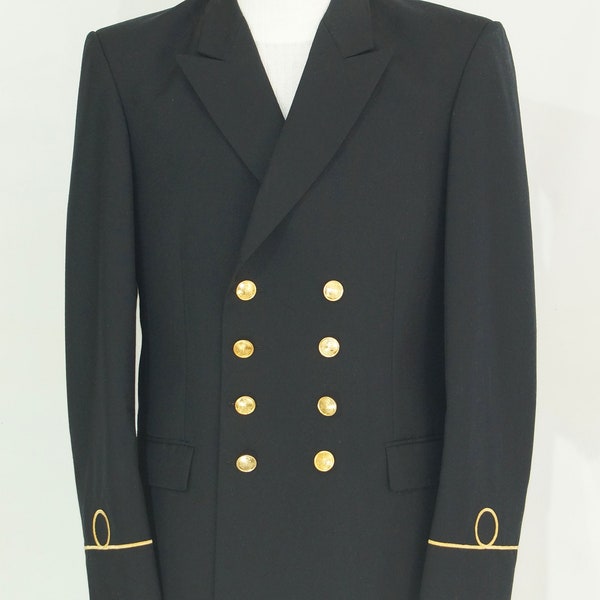 Veste d'officier de marine de la marine Veste d'uniforme croisée en laine bleu foncé trench