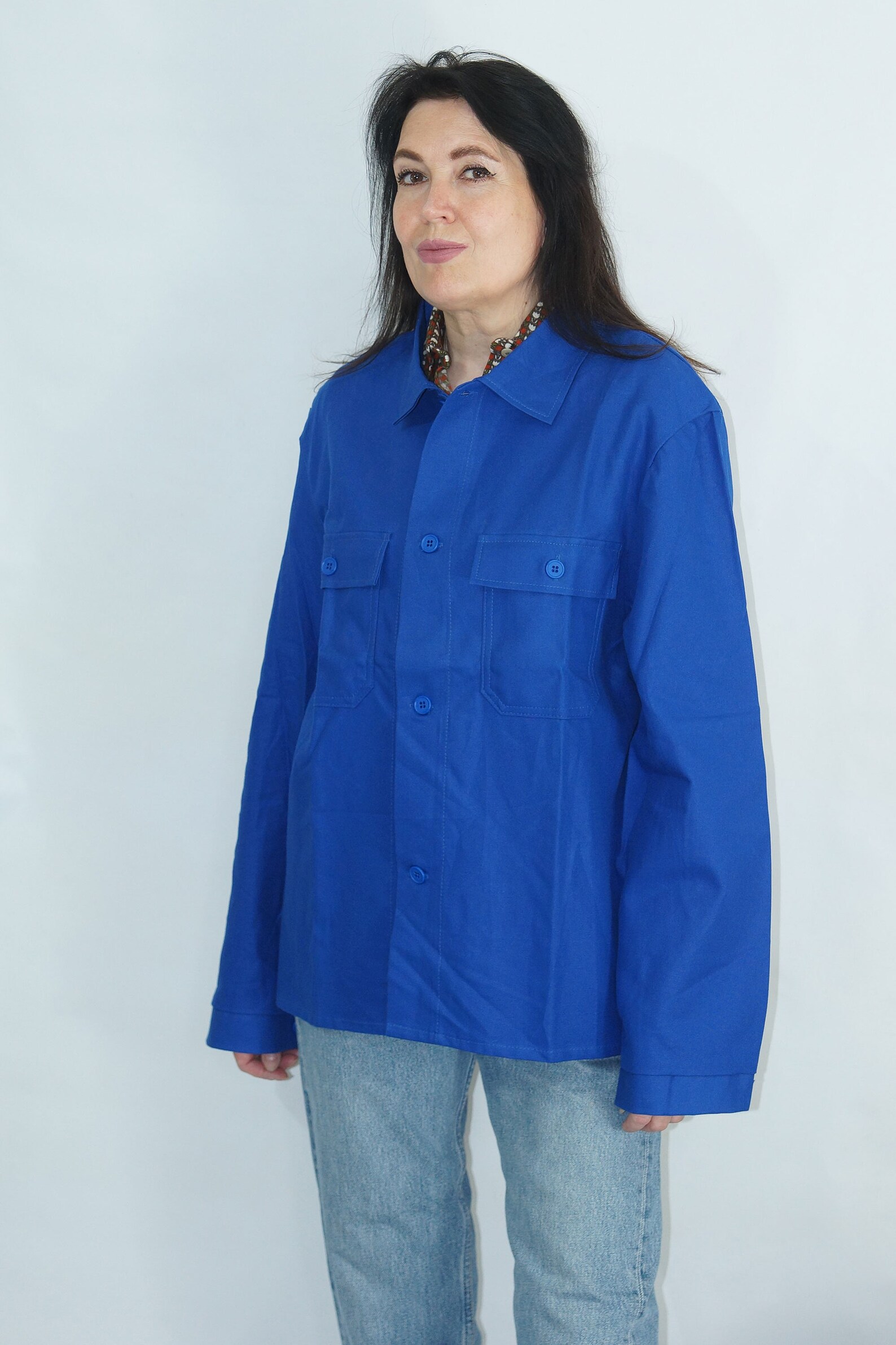 Blue Workwear Work Coat Unisex CHORE Workers Button Jacket Etsy UK