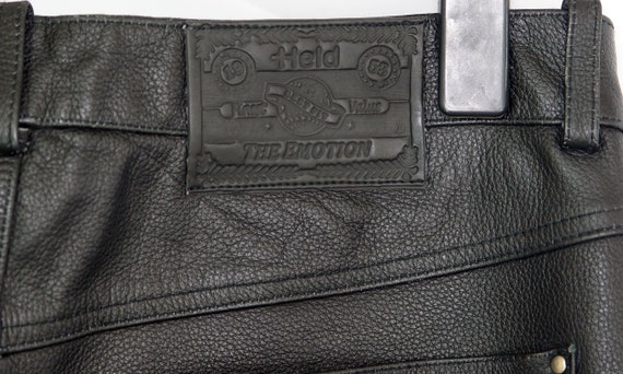 Real leather pants Biker Rocker black thick leath… - image 5