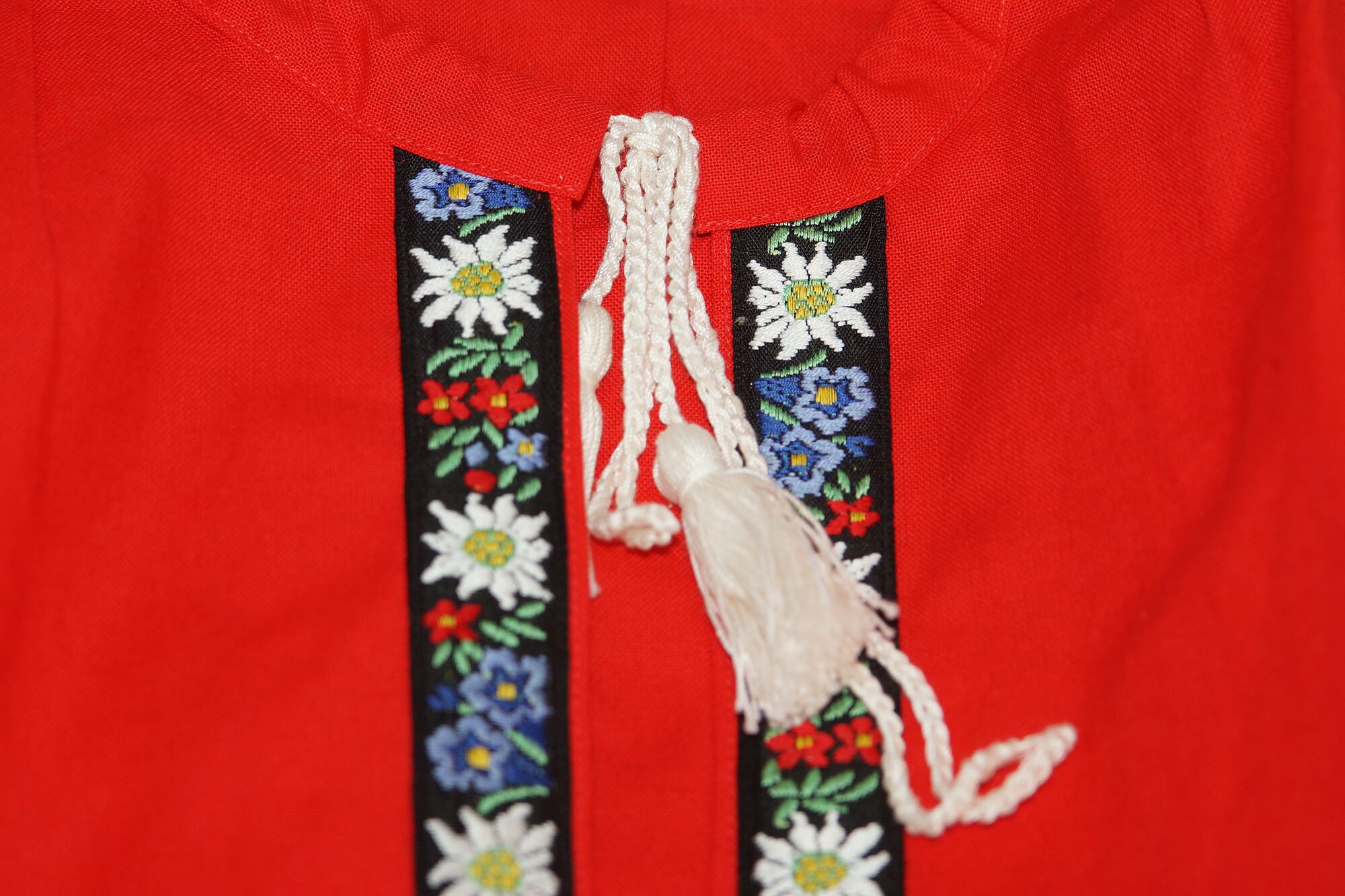 Vintage Swiss folk shirt traditional red unisex wear Etsy