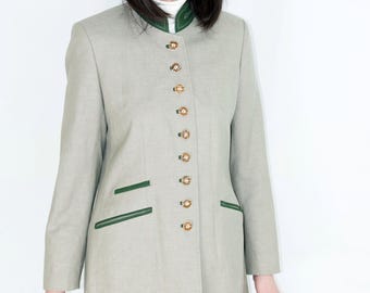 Unique cotton Dirndl LONG Jacket  Women's Tunic Tyrolean Oktoberfest size 42