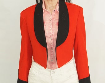Vintage Royal Engineers red Wool Mess Dress Jacket: British Army Parade Uniform