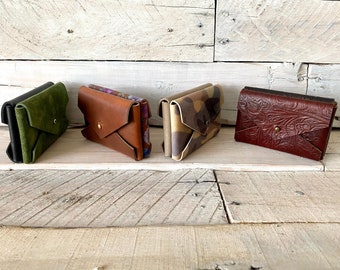 Double Sided Leather Wallet, Credit Card or Business Card Case