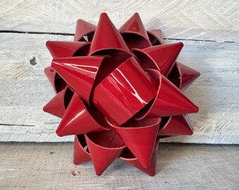 Patent Red Leather Reusable Gift Bow