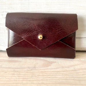 Cartera de cuero, tarjetero o tarjetero de visita - Rosa • Rojo • Púrpura • Blanco • Vino Deep Cherry