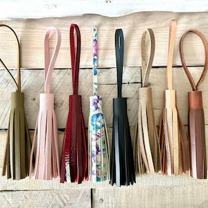5&quot; Loop Through Style Leather Tassel - Handbag Accent, Keychain, Zipper Pull