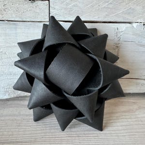 Black Leather Reusable Gift Bow