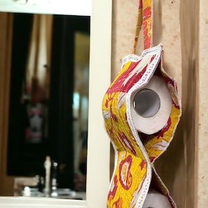 Porta carta igienica Boho Bathroom Decor \Porta rotolo carta igienica Organizzatore in tessuto Kantha fatto a mano