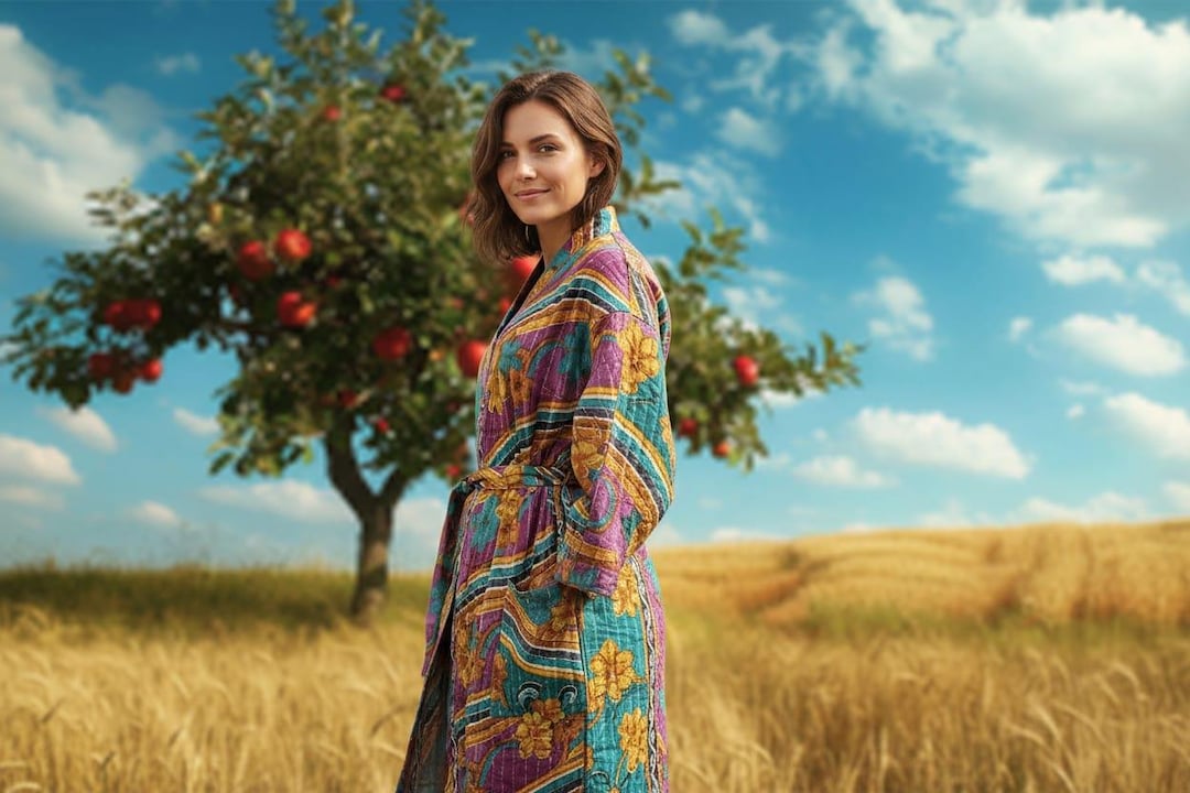 Working Robe Vintage Patchwork Kantha Work Robe 100% Cotton Patchwork Long Dress ...