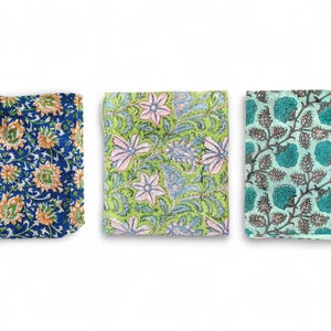Hand Block Printed Sarong, beach wear - Soft Voile Wraps | Floral Pattern Stoles | Lightweight, 77 x 45 Inches, Multicolor pack of 3