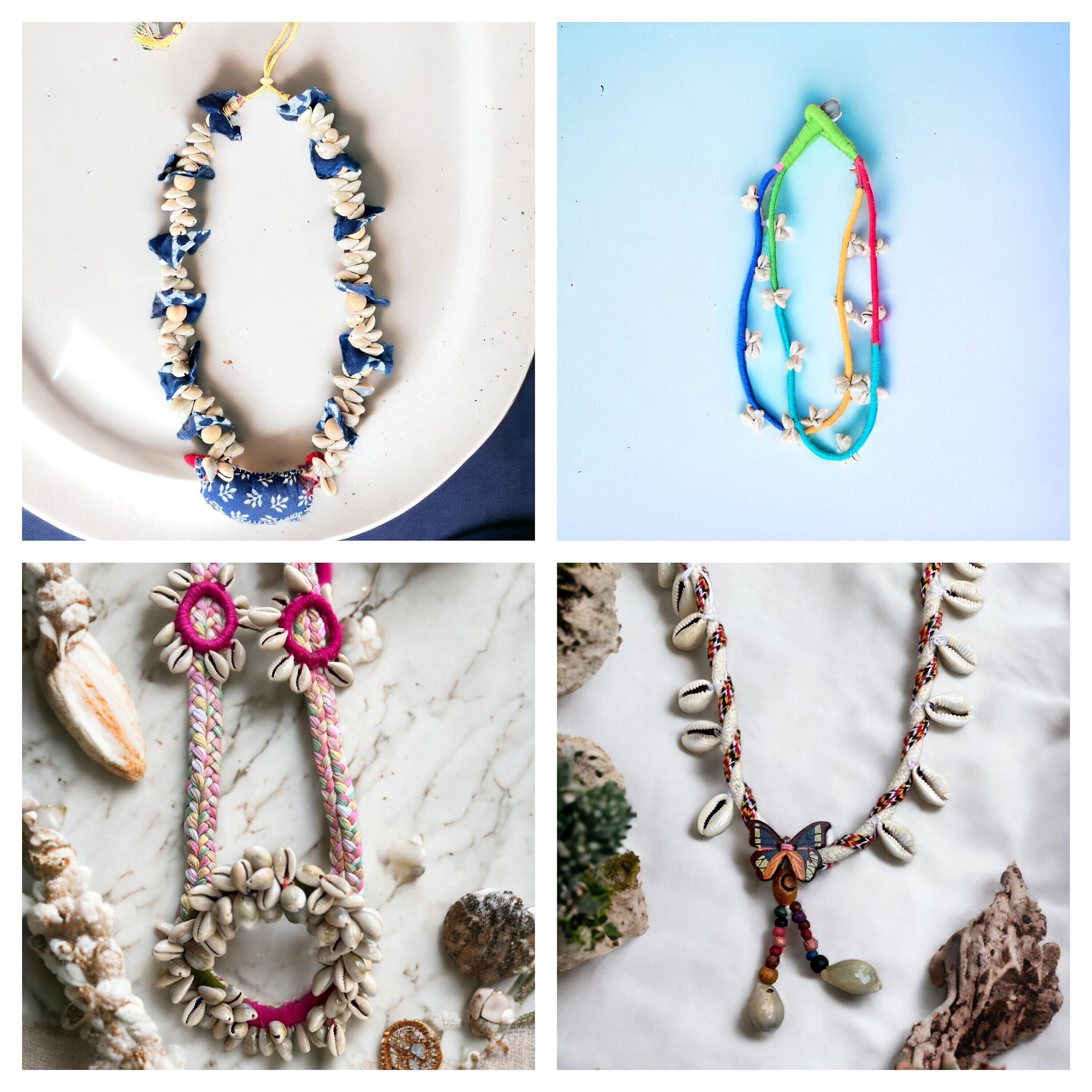 Cowrie Shells Beaded African Style Handmade Necklace for Women. - Etsy