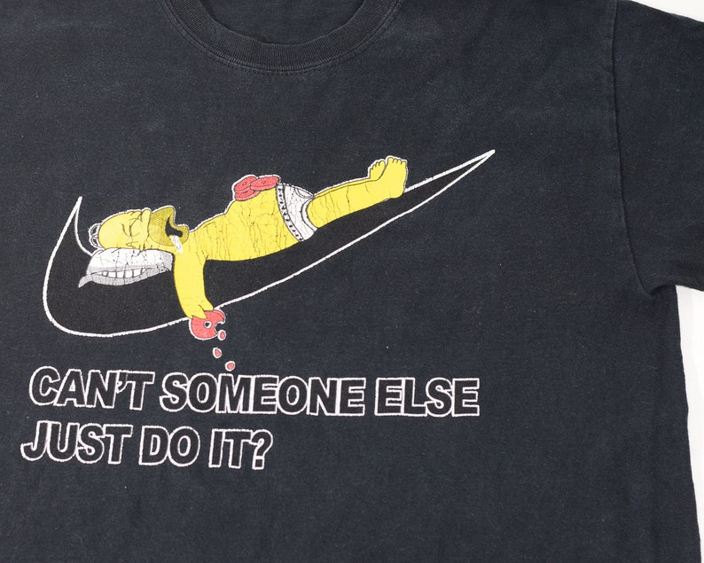 Vintage Simpsons Nike Collab Bootleg T-Shirt Black Graphic Tee | Etsy